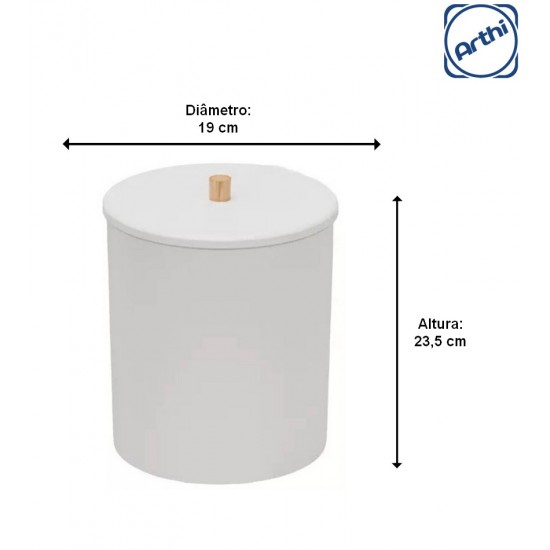 Lixeira Com Tampa 5 Litros White Eco design 